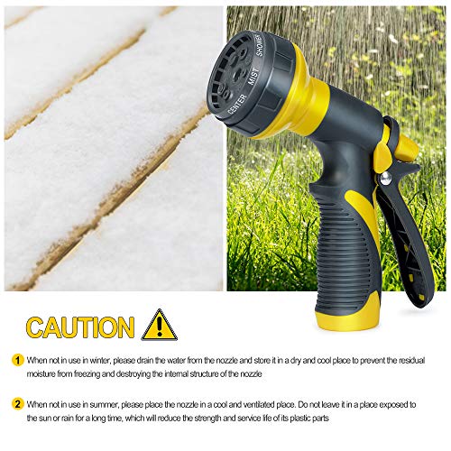 Accenter Water Hose Nozzle Water Spray Nozzle Heavy Duty Plastic Garden