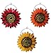 Oak Street Sunflower Metal Wall Decor, One Orange and One Red Flower, for Indoor Living Room, Bedroom, Bathroom or Outdoor Garden and Patio