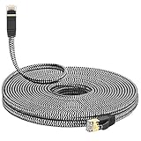 Cat 7 Ethernet Cable 20 ft, MORELECS Nylon Braided Cat 7 Internet Cable 20 ft Ethernet Cable RJ45 Network Cable Cat7 LAN Cable for PC Laptop Modem Router Cable Ethernet