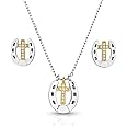 Montana Silversmiths Glowing Trails Cross Horseshoe Jewelry Set - JS5694
