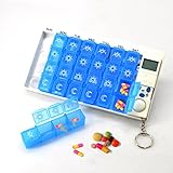 Beyoung 7 Day Weekly Digital Pill Organizer Pill Planner Pill Box Medicine Case w/ 4 Timer Alarm Reminder for Medications Pills Supplements Vitamins