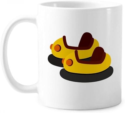 Amazon Co Jp バンパー カーの遊園地のイラスト ハンドルの350 Mlギフトと古典的なマグカップ白陶器セラミックカップ ホーム キッチン