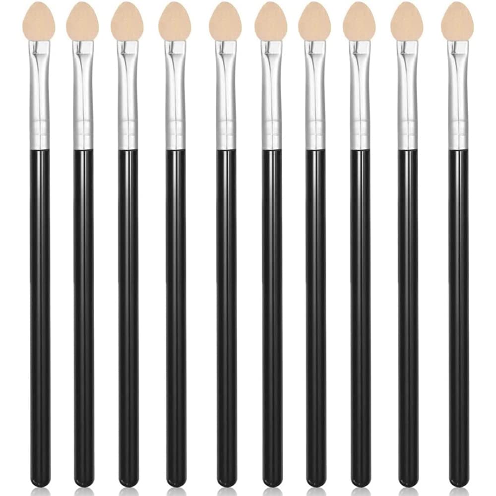 10 Pieces Eye Shadow Brush with Long Handle,Portable Sponge Eye Shadow Brush Eyeshadow Applicators Slim Handle Brush Beauty Makeup Tool Paint Brushes