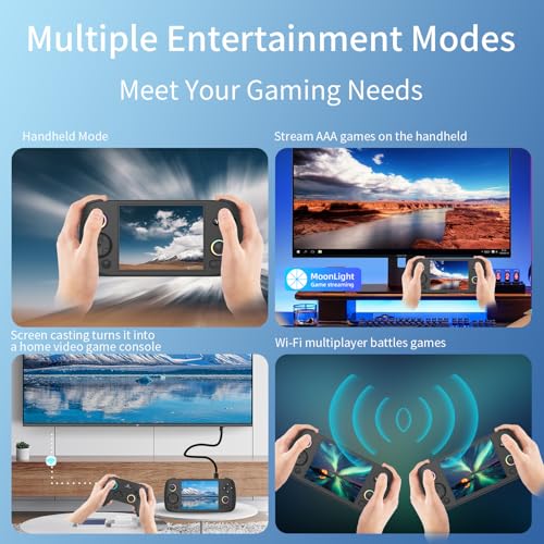RG 406H Retro Handheld Game Console with 4-inch IPS Screen RGB Lighting Handheld Gaming Console with Android 13 System and 128G TF Card 5000mAh Battery Black