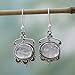 NOVICA Artisan Handmade Rainbow Moonstone Dangle Earrings .925 Sterling Silver from India Clear 'Moonlit Decadence'