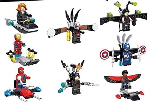 NW Store 8pcs/set Super Hero Avengers Minifigures Iron Man Spiderman Falcon Black Widow Captain America Blocks Children Gift toys (Without Original Box)