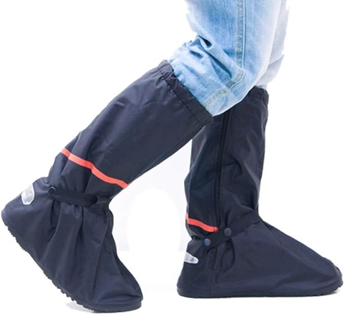 Unisex Waterproof Overshoes Boot Antiskid Zippered Thicken Rubber Sole Rainproof Snowproof