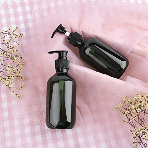Yebeauty 300ml 10oz Empty Plastic Pump Bottles, Pump Bottle 2 Pack Pump Lotion Dispenser Empty Bottle with Pump Multipurpose for Emulsion Shampoo or Body Wash Bottle,Green