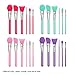 6pcs Silicone Makeup Brush Set Facial Mask Foundation Brushes Eyeshadow Eyebrow Brush Kit (Green)