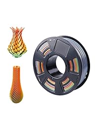 Zi Rui   Filamento 3D PLA para impresora, arcoíris multicolor, 0.069 in, precisión dimensional +   0.001 in, 2.2 lbs de bobina