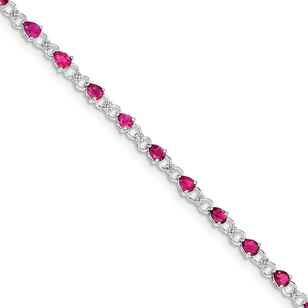 Solid 925 Sterling Silver Pink Simulated Tourmaline and