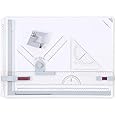 A3 Drawing Table Board Adjustable Measuring System Drawing Board with Parallel Motion, Set, Clamps, Protractor, Anti Slip Support Legs, Sliding Ruler