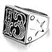 Kstyle Jewelry Heavy Vintage Stainless Steel Biker Men's Ring, Vintage, c