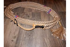 ALLIGATOR Bull Rope Tan Poly Pro 9x5 LH 7/8" x 1" Soft Bull Riding - EPT Bull Ropes 16'