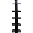 Proman Products WM16565 Bookshelf, Wall Mounted Shelves, Spine Book Tower (Black), 9.5" W x 8.75" D x 37.75" H