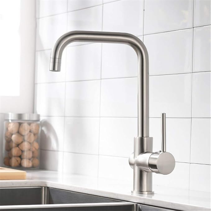 Grifos de cocina Níquel cepillado Grifo de latón 360 Girar Girar 2