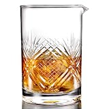 Hiware Professional Cocktail Mixing Glass - Thick Bottom Seamless Lead Free Crystal Mixing Glass 24oz (700ml), Home Bar Kit