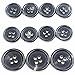 11 Pieces Genuine Natural Horn Blazer & Suits Button Set - for Blazer, Sport Coat, Uniform, Jacket (Black)