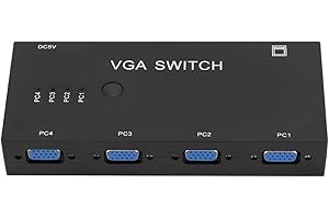 Vvikizy VGA Splitter, 4 in 1 Out Video Converter Switcher for Multi Sync Display with Plug and Play, No Software Required, Re