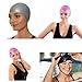 Long Hair Swim Cap,Padida Silicone Swimming Cap ,Specifically Designed for Swimmers with Long,Thick,or Curly Hair,Keep Hair Dry and Head Comfortable,Snag and Tear Resistant,Easy to Wear (black)