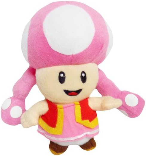 Mario Bro: 7-inch Mushroom Pink Toadette Plush Toad Doll