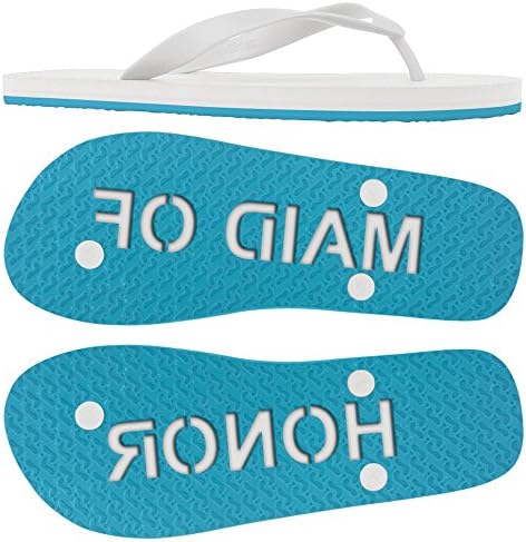 Womens Maid of Honor Sand Imprint flip Flops Black