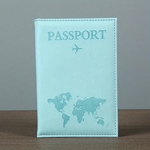 Minimalist Passport Holder | Convenient PU Passport Protection Case, Sweet Style (Light Blue-02)