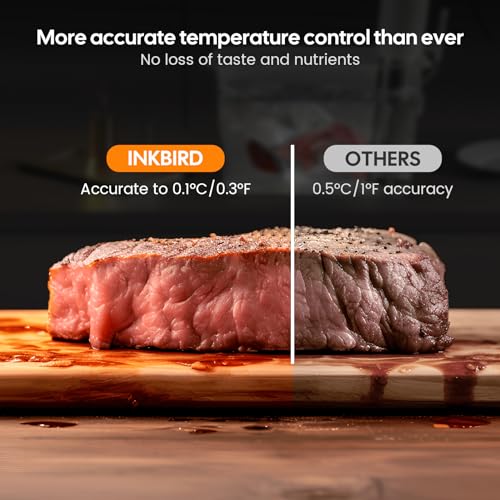 INKBIRD WiFi Sous Vide Machine ISV-101W, Precision Slow Cooker with 3D Water Circulation, 1000W Fast Heating Immersion Circulator, App Preset Menus, Accurate Temp Control & Smart Alerts, TFT Display