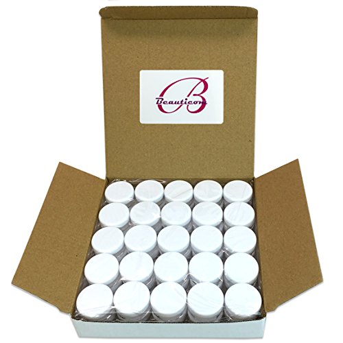 (Quantity: 200 Pieces) Beauticom 5G/5ML High Quality Round Clear Jars with White Lids for Lotion, Creams, Toners, Lip Balms, Makeup Samples - BPA Free