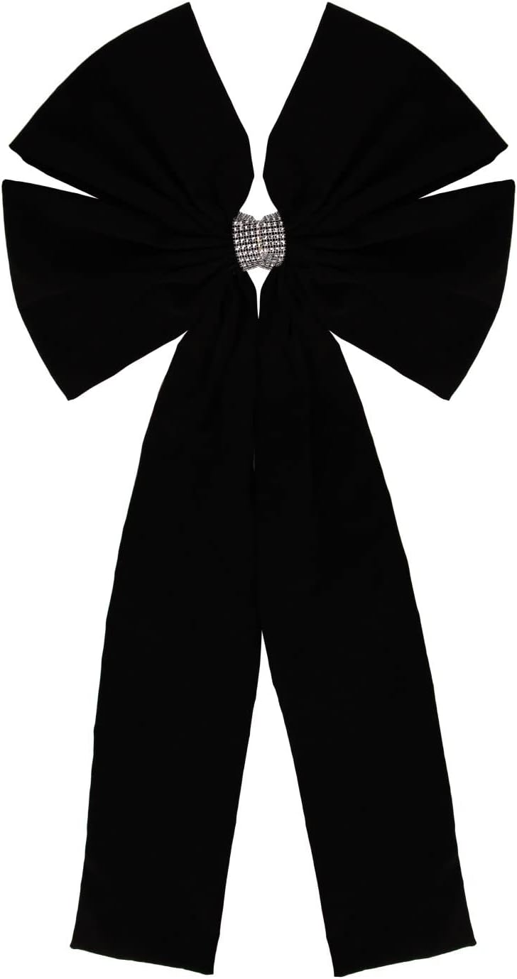 Bows & Ribbons - Meseey 36x18 Inches Extra-Large Christmas Tree Topper Bow Black Velvet Ribbon Gift Bows for Christmas Home Decor, Outdoor Indoor Car Decoration (Black)