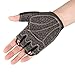 HTZPLOO Bike Gloves Bicycle Gloves Cycling Gloves Mountain Biking Gloves with Anti-Slip Shock-Absorbing Pad Breathable Half Finger Outdoor Sports Gloves for Men&Women (Black, Medium)