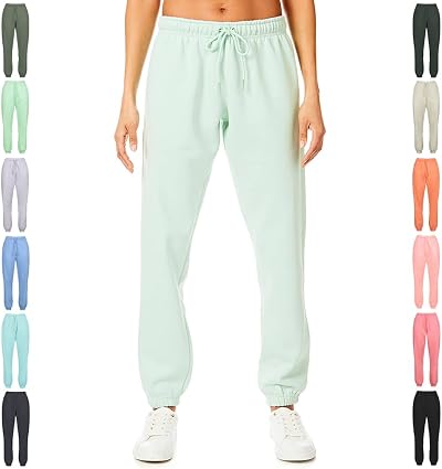 Light & Shade Misty Jade Fleece Joggers Drawstring Waist XS Women's