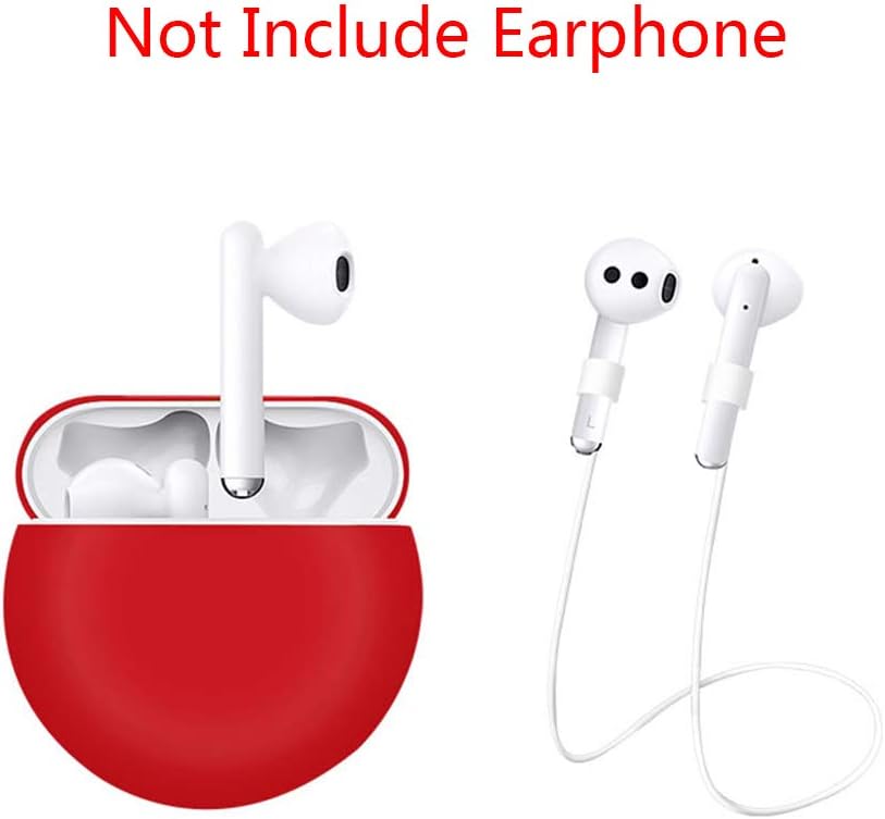 Baiko 1Set Silicone Anti-Slip Cover Protective Case with Anti-Lost Rope Compatible with FreeBuds 3