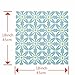 Slow Cow Decorative Cushion Cover Embroidery Turquoise Teal Accent Pattern Throw Pillow Cover Floral, 18x18 Inches