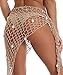 BeadChica Women Crochet Beach Cover up Fishnet Sarong Wrap With Shells Pailletes