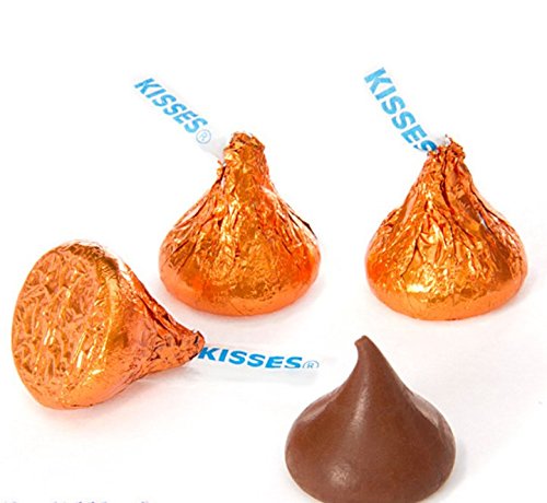 Orange Wrapped Hershey's Kisses (1 pound)