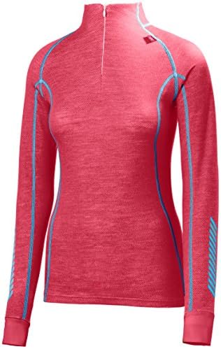 Helly Hansen Women's Warm Freeze 1/2 Zip Base Layer Tops, Pink Glow, Large
