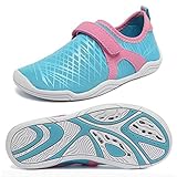 EQUICK Boys & Girls Water Shoes Lightweight Comfort Sole Easy Walking Athletic Slip on Aqua Sock(Toddler/Little Kid/Big Kid)-U2ELTSX001-Light blue-29