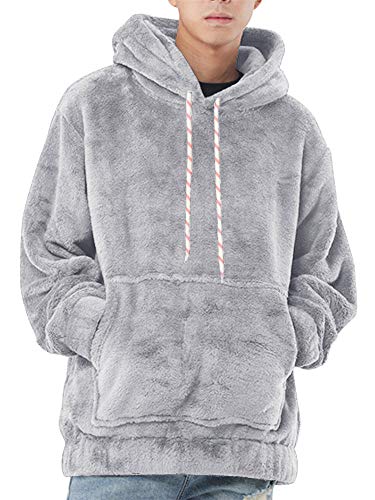 hooded sherpa pullover
