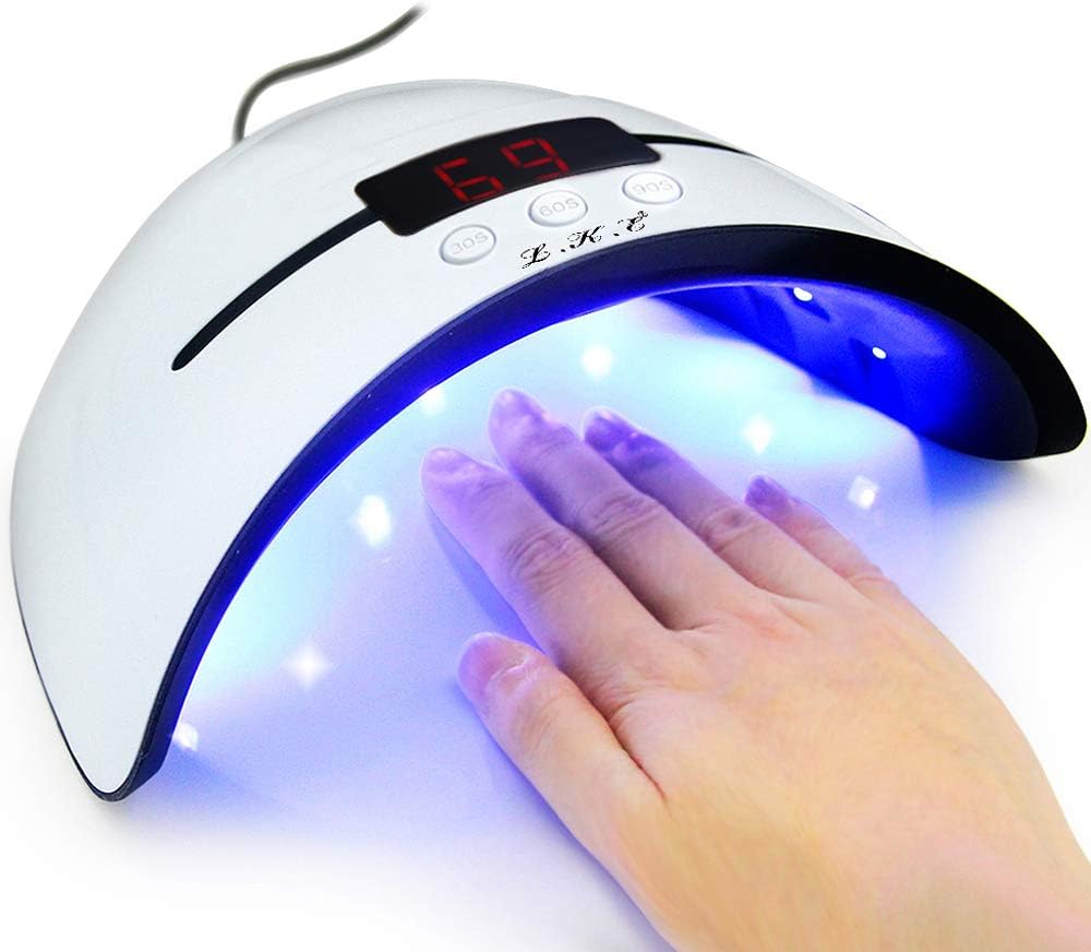 LKE LED UV Nail Lamp Gel Polish Dryer 3 Timers Digital Display USB Auto Sensor