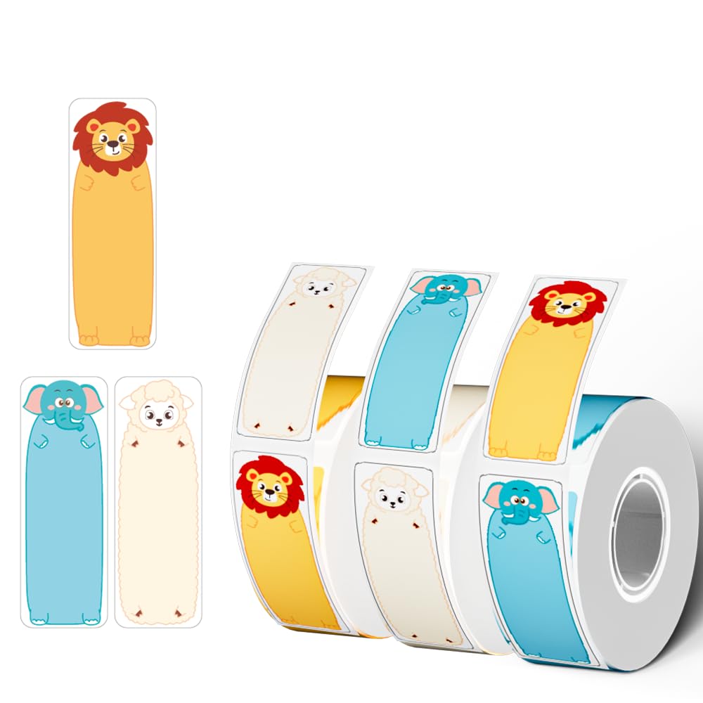 Phomemo D30 Label Maker Tape, Black on Animals