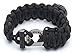 Survival WRAPS Emergency Paracord Bracelet - Adjustable-Size Paracord Bracelet with Fire Starter, Compass, and more - Black