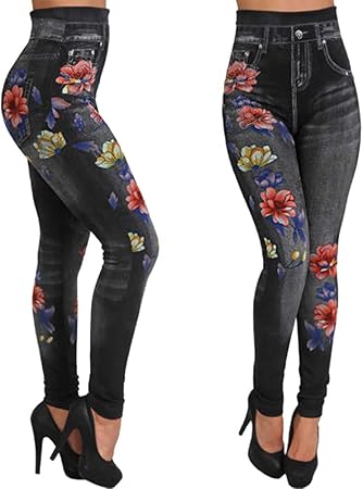 black jeans with flowers