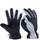 OZERO Winter Gloves, -20°F Cold Proof Thermal Ski Glove for Men & Women - Reinforced PU Palm and Insulated Cotton Insert - Water Resistant & Windproof - Denim-Frost/Berry-Red/Wine-Cream