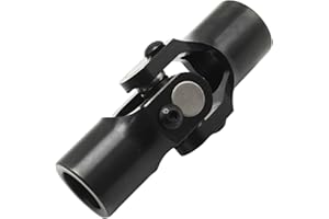 ZUDKSUY 3/4" Round x 3/4" Smooth Round Steering Universal Joint, 96mm 35° Degree Black Single Steering Joints, Single U-Joint