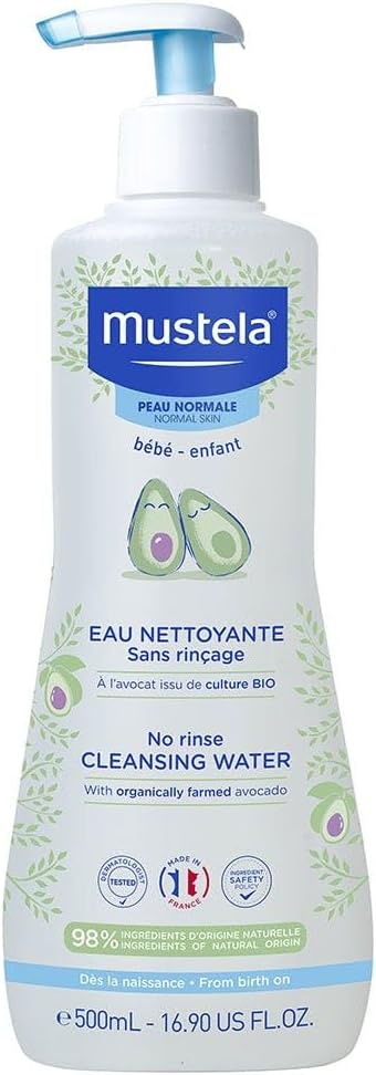 Mustela No Rinse Cleansing Water 10.14oz Baby Face Diaper Area Hypoallergenic