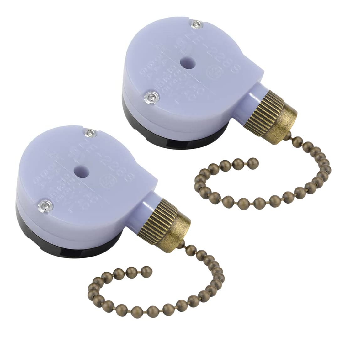 Photo 1 of DAYONE Zing Ear ZE-228S 2-Speed 3-Wire Pull Chain Ceiling Fan Switch, Bronze, 2-Pack