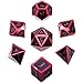 HESTYA Metal Dices Set Polyhedron Dice Compatible with Dungeons and Dragons, Role Playing Math Teaching Table Games Solid Zinc Alloy with Enamel Dice with Storage Bag