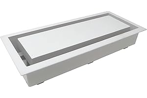 Fittes Framed Wall Vent [Lite], Minimalist ABS Plastic HVAC Air Return Register Cover, Customizable Modern Airflow Solution for Home or Ceiling, 15-Min DIY Install – 4"x10" – Cotton White – 1 Pack