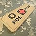 Blood Type NKDA Desert AOR1 Tan PVC Rubber 3D Hook&Loop Patch